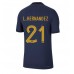 Frankrike Lucas Hernandez #21 Replika Hemma matchkläder VM 2022 Korta ärmar